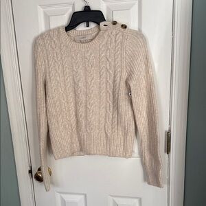 LOFT Women's Beige Cable Knit Sweater